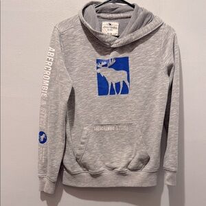 Abercrombie Kids Gray Hoodie with Blue Moose